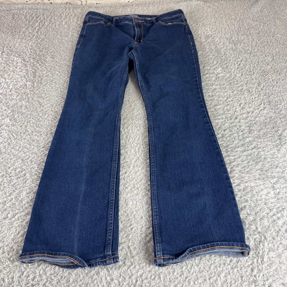 Old Navy Wow Boot-Cut Jeans Mid-Rise Dark Wash Denim Size 12 Short